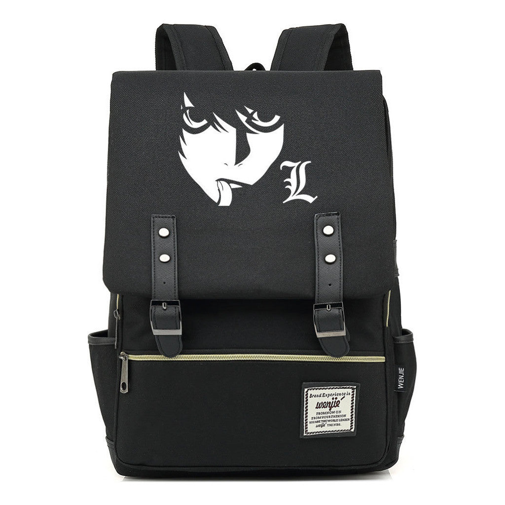 Manga Death Note Youth Student School Bag Men's And Women's Leisure Belt Buckle Backpack