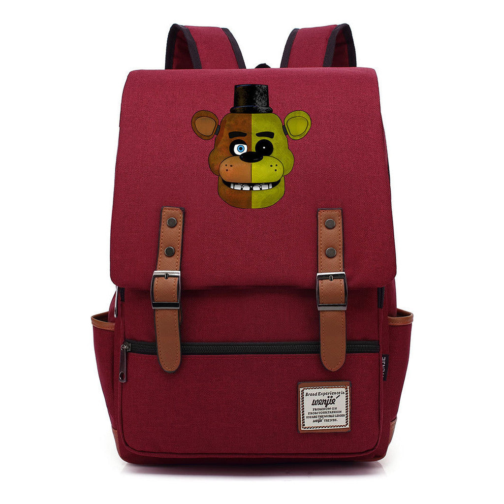 Toy Bear Game Printed Youth Student Backpack For Men And Women, Casual Belt Buckle, Classic Backpack