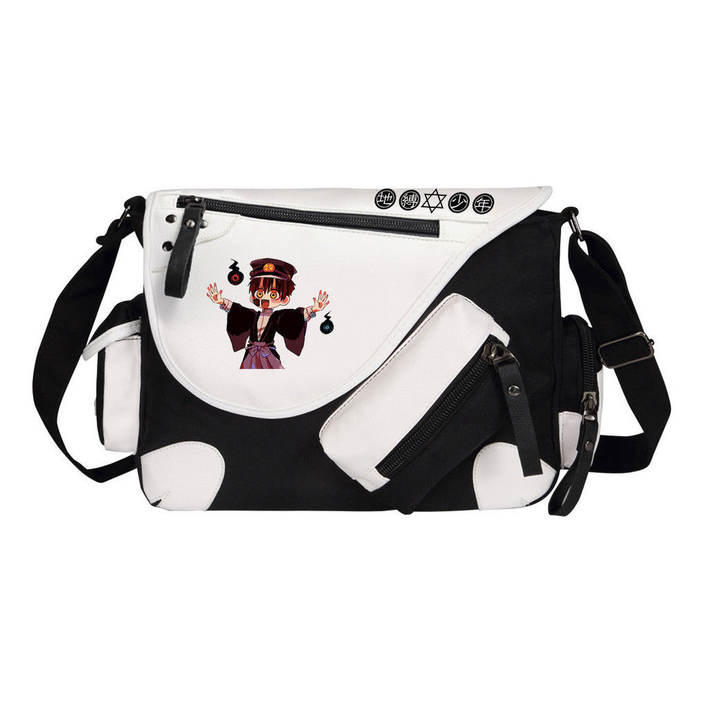 Youth Student Backpack, Canvas Shoulder Bag, Men's And Women's Casual Diagonal Backpack