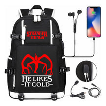Strange Story Printed Usb Youth Student Backpack For Men And Women's Leisure Travel Backpack