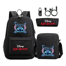 Interstellar Baby Stitch Usb Password Lock Youth Student Backpack 3-piece Set For Men And Women Backpacks