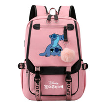 Interstellar Baby Stitch Usb Backpack For Boys And Girls Casual Woven Strap Flip Backpack