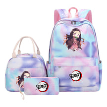 Cartoon Fashion Student Girls School Bag Lunch Bag Three Piece Set Backpack Set