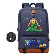 Cartoon Pirate King Print Usb Youth Backpack For Boys And Girls Leisure Travel Backpack