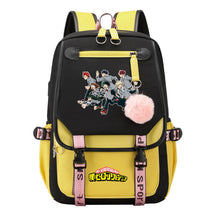 My Heroes Academy Usb Youth Student Backpack With Casual Woven Strap Flip Back Backpack