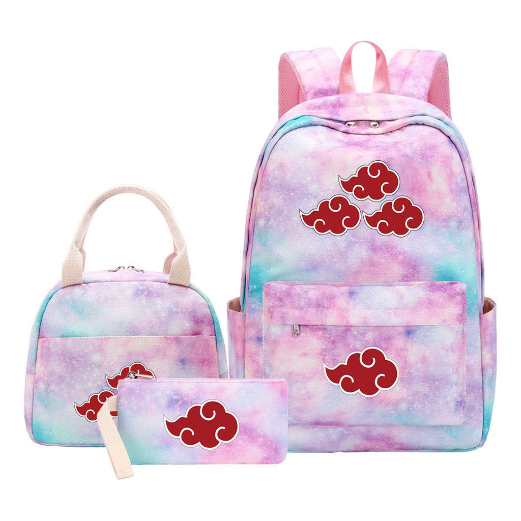 Naruto Student Girl Backpack Lunch Bag Three Piece Set Backpack Set