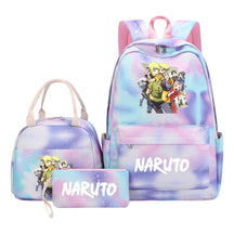 Naruto Teenage Student Girls School Bag Lunch Bag Three Piece Set Backpack Set