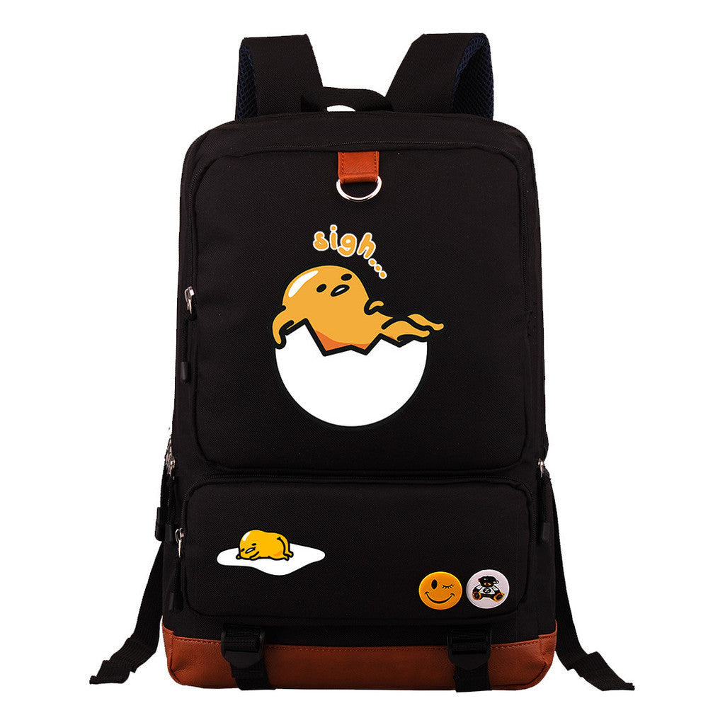 Cartoon Anime Lazy Egg Youth Student Backpack With Large Capacity Travel Bag For Boys And Girls Backpack
