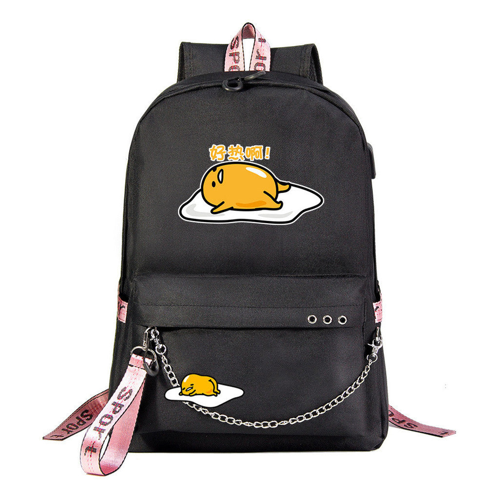 Lazy Egg Usb Youth Student Backpack For Men And Women's Leisure Travel Backpack