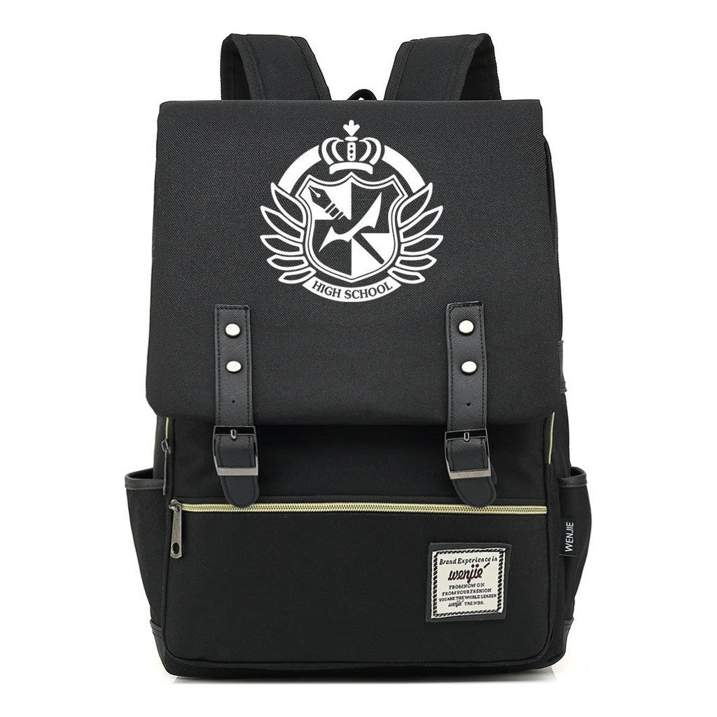 Printed Teenage Student Backpack For Men And Women With Casual Belt Buckle Classic Backpack