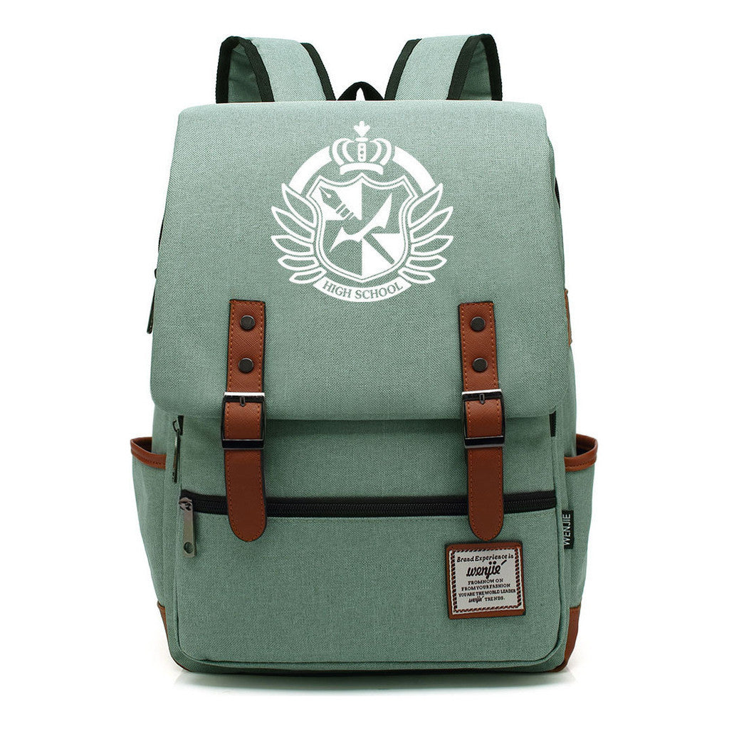 Printed Teenage Student Backpack For Men And Women With Casual Belt Buckle Classic Backpack