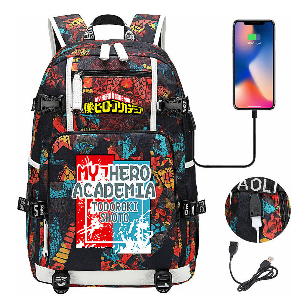 My Heroes Academy Usb Youth Student Backpack For Men And Women's Travel Backpacks