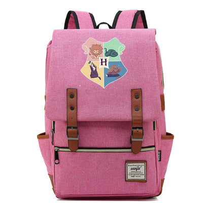 School Of Magic Printed Schoolbags For Young Students, Casual Belt Buckles And Classic Backpacks