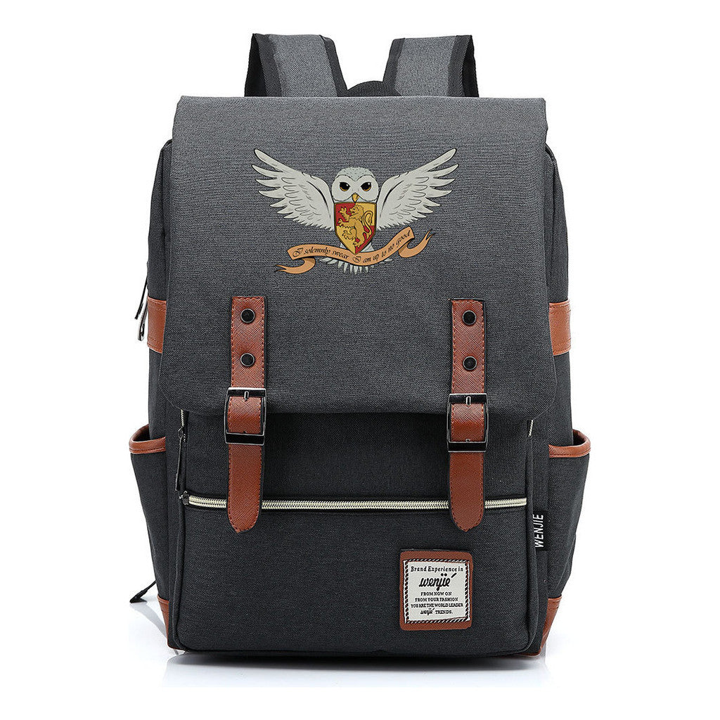 School Of Witchcraft And Wizardry Printed Student Backpack For Men And Women, Casual Belt Buckle, Classic Backpack 43*29*13.5cm