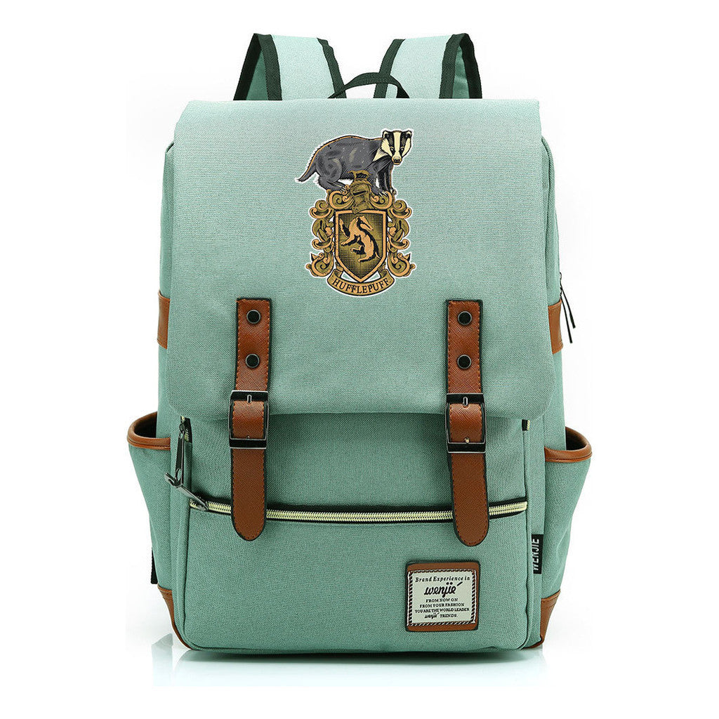 Printed Youth Student School Bag Casual Belt Buckle Classic Backpack 38*27*12.5cm