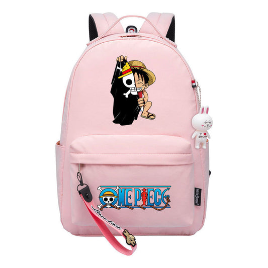 Cartoon Cartoon One Piece Luffy Schoolbag Leisure Bag Girls Backpack
