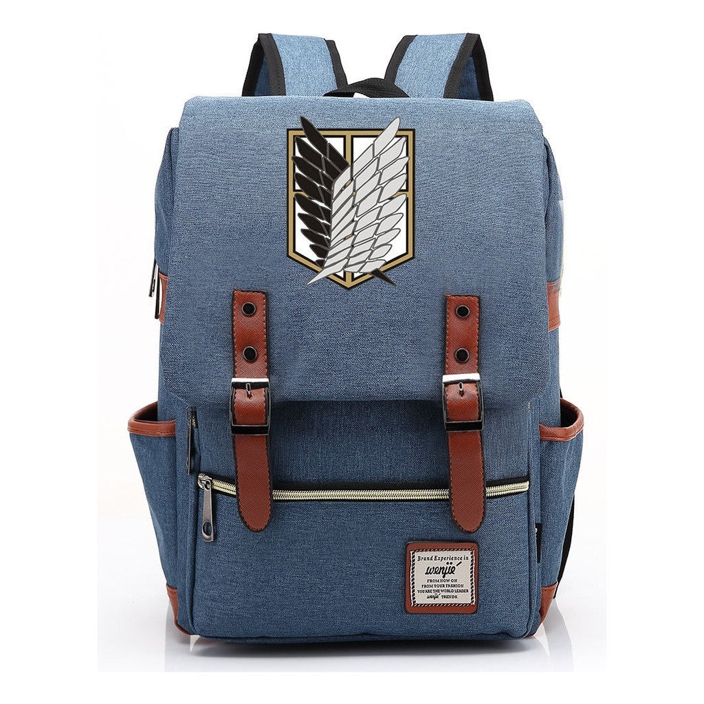 The Giant Of Manga Attack Printed Teenage Student Backpack For Men And Women With Casual Belt Buckle Classic Backpack 38*27*12.5cm