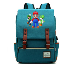 Super Mario Youth Student backpack USB casual backpack
