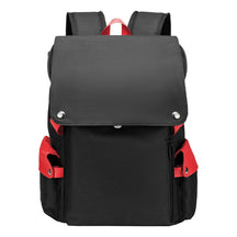 Color Blocking Usb Charging Cover Head Style Youth Student Backpack Backpack