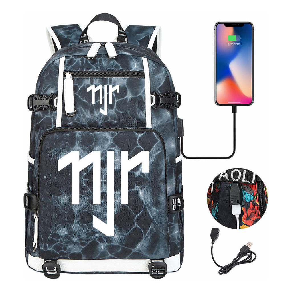 Football Star Neymar Printed Youth Student Backpack With Large Capacity