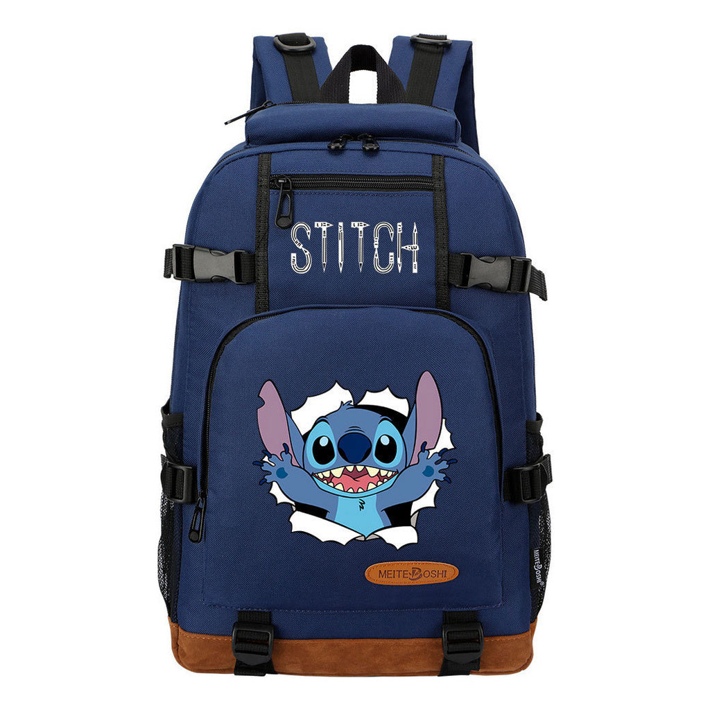 Interstellar Baby Stitch Printed Youth Student Backpack Boys and Girls Backpack