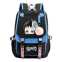 Cartoon Fashion Usb Youth Student Backpack Boy's And Girl's Leisure Ribbon Flip Backpack