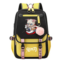 Cartoon Fashion Usb Student Backpack With Casual Woven Strap Flip Back Backpack