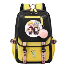 Comic Cartoon Fashion Usb Student Backpack Casual Woven Flap Backpack