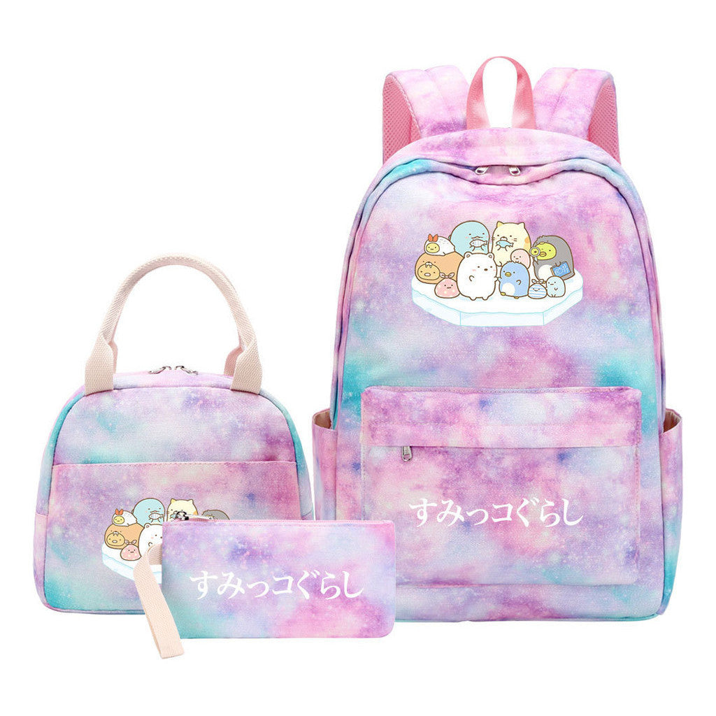 Corner Biology Student School Bag Lunch Bag Three Piece Set Backpack Set