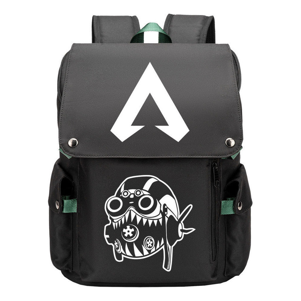Apex Hero Print Usb Charging Cap Head Style Student School Bag Casual Backpack