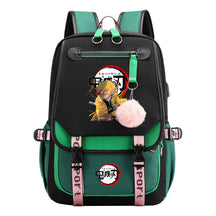 Cartoon Fashion Usb Student Backpack With Casual Woven Strap Flip Back Backpack