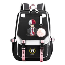My Heroes Academy Usb Student Backpack, Casual Woven Strap Flip Back Backpack
