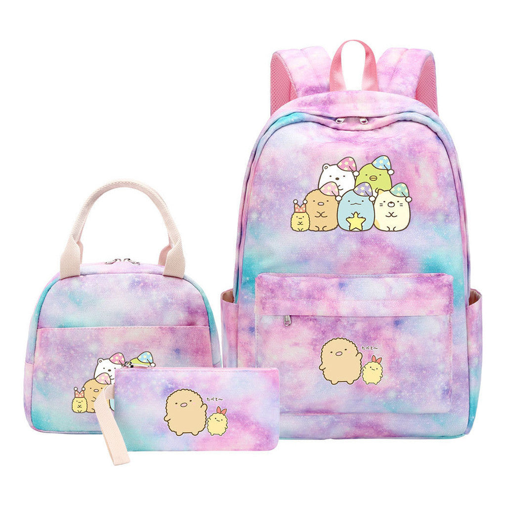 Corner Biology Student School Bag Lunch Bag Three Piece Set Backpack Set