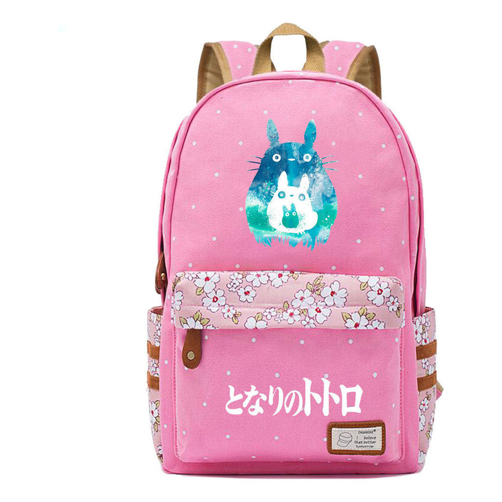 Printed Youth Student School Bag Fragmented Flower Leisure Backpack