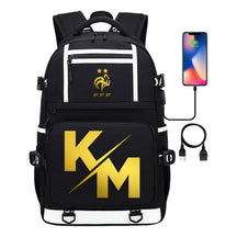 Golden Football Star Mbappe Usb Youth Student Backpack Backpack Leisure Travel Backpack