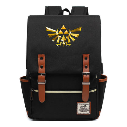Game Zelda Kingdom Tears Print Youth Student Backpack Usb Casual Backpack