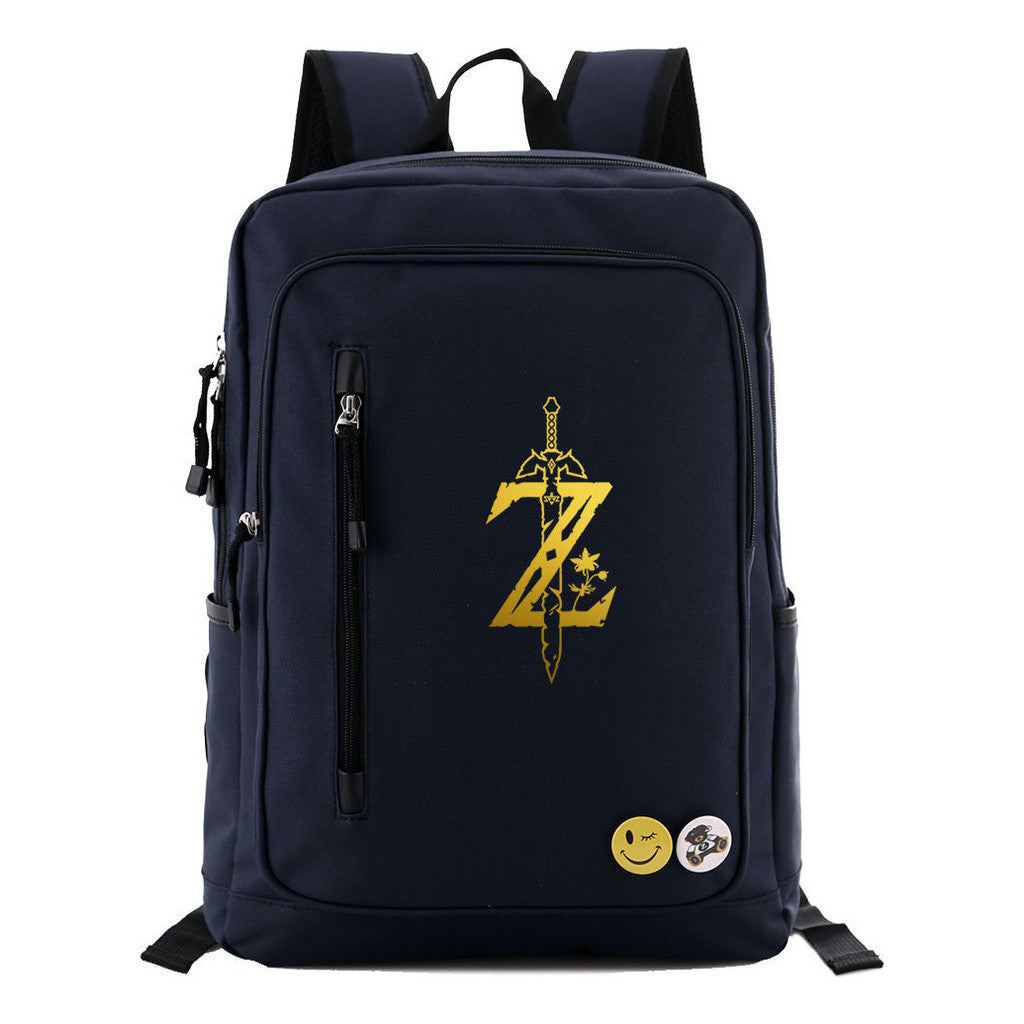 Golden Printed Youth Student Backpack For Men And Women's Leisure Travel Backpack