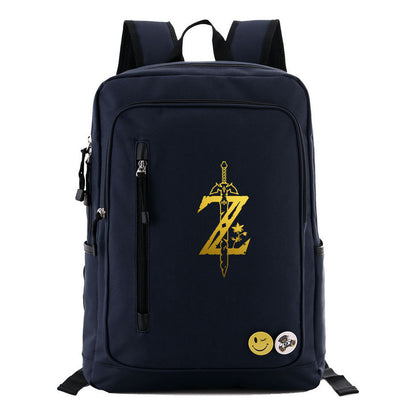 Golden Printed Youth Student Backpack For Men And Women's Leisure Travel Backpack