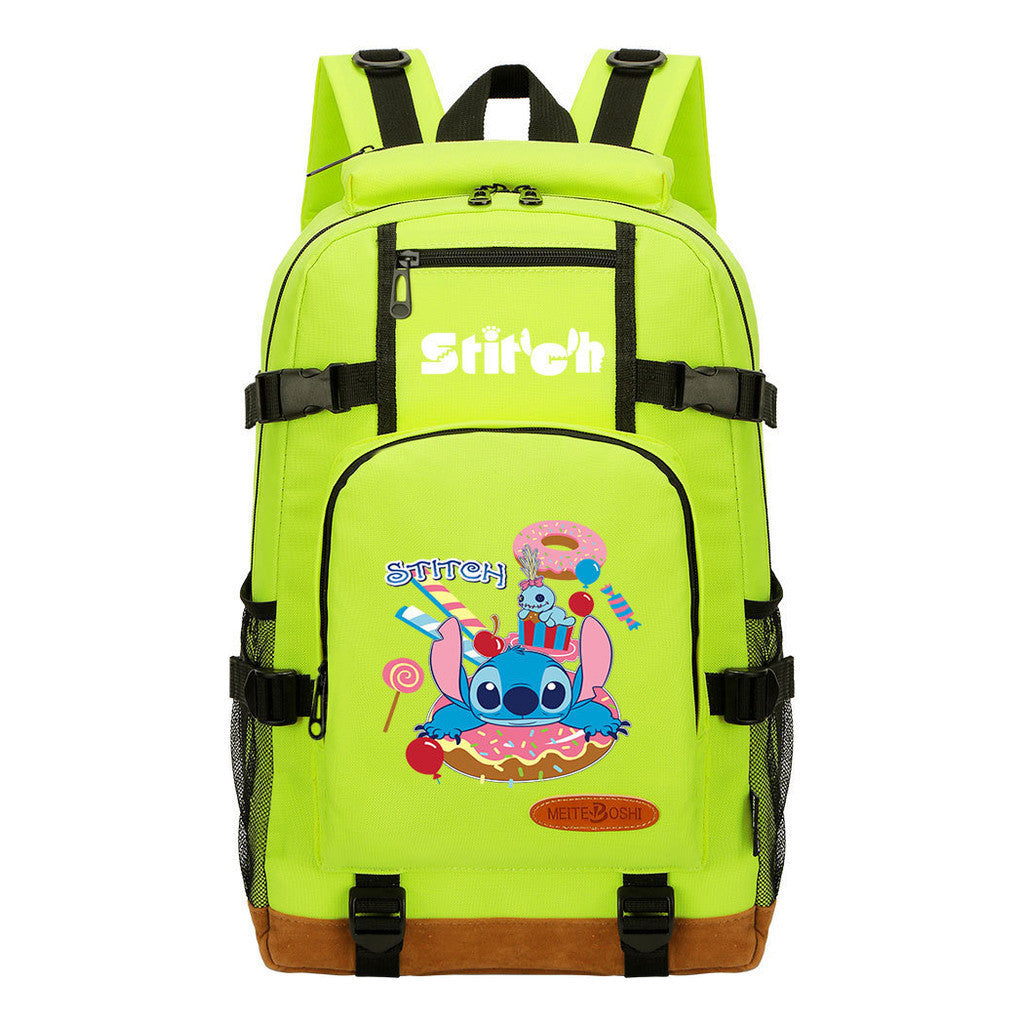 Anime Star Baby Stitch Printed Student Backpack Men And Women's Leisure Travel Backpack