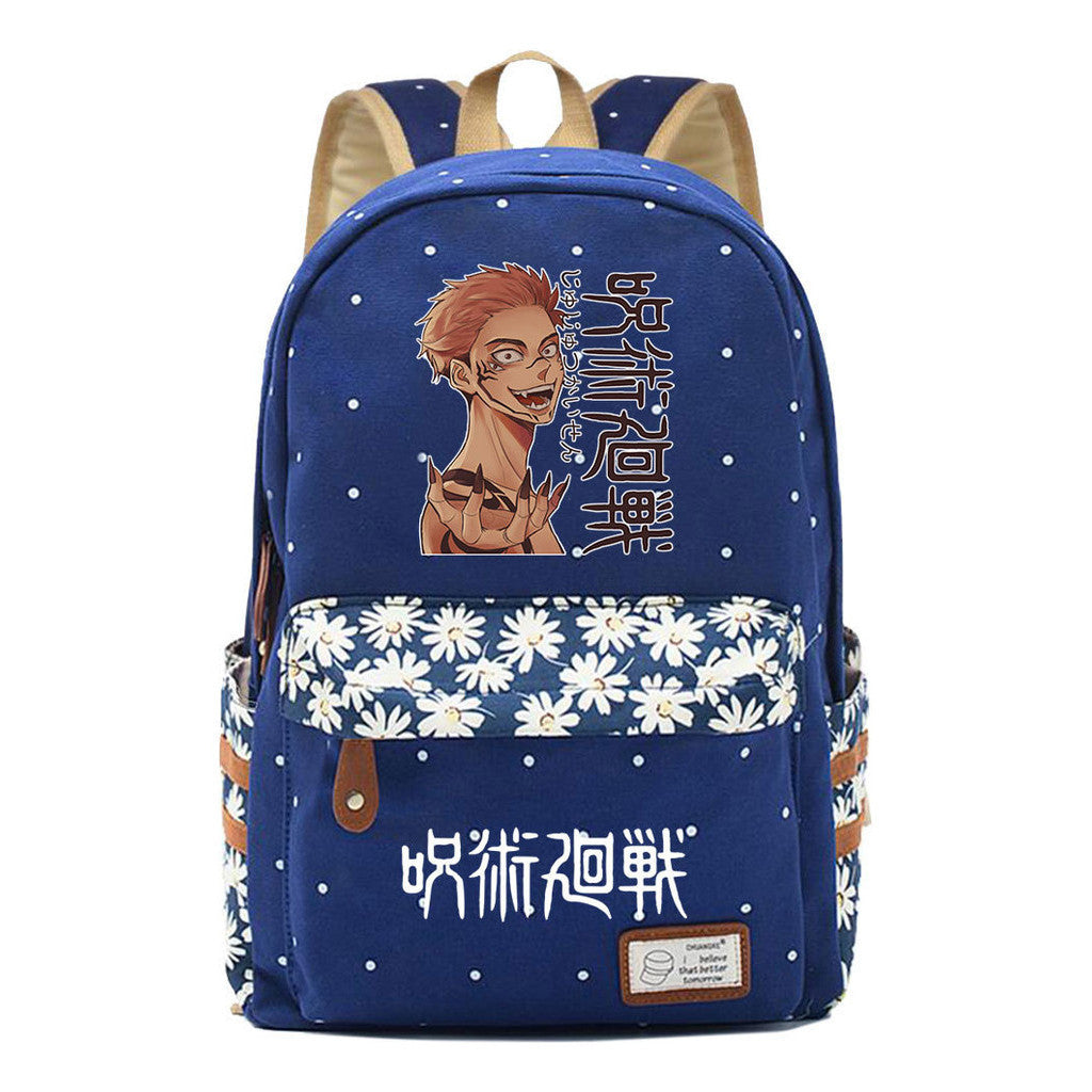 Cartoon Teenage Girl Student Backpack For Men And Women Casual Canvas Backpack