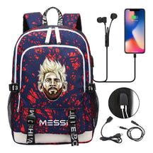 Sports Football Stars, Teenagers, Primary And Secondary School Students, Backpack Usb, Men's And Women's Leisure Backpack