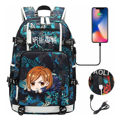 Printed Usb Youth Student Backpack For Men And Women's Leisure Large Capacity Travel Backpack