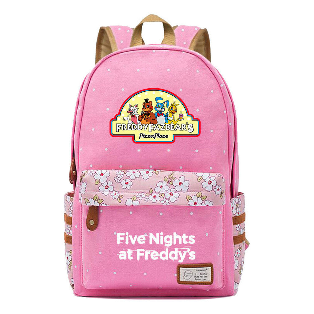 Toy Bear Game, Fashionable Print, Teenage Girl Student Backpack, Casual Canvas Backpack