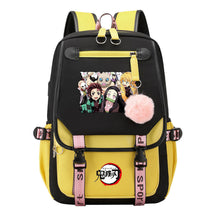 Cartoon Fashion Usb Student Backpack With Casual Woven Strap Flip Back Backpack