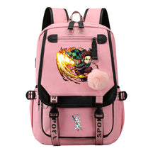 Cartoon Fashion Usb Youth Student School Bag Casual Ribbon Flip Backpack