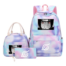 Naruto Youth Student School Bag Lunch Bag Three Piece Set Backpack Set