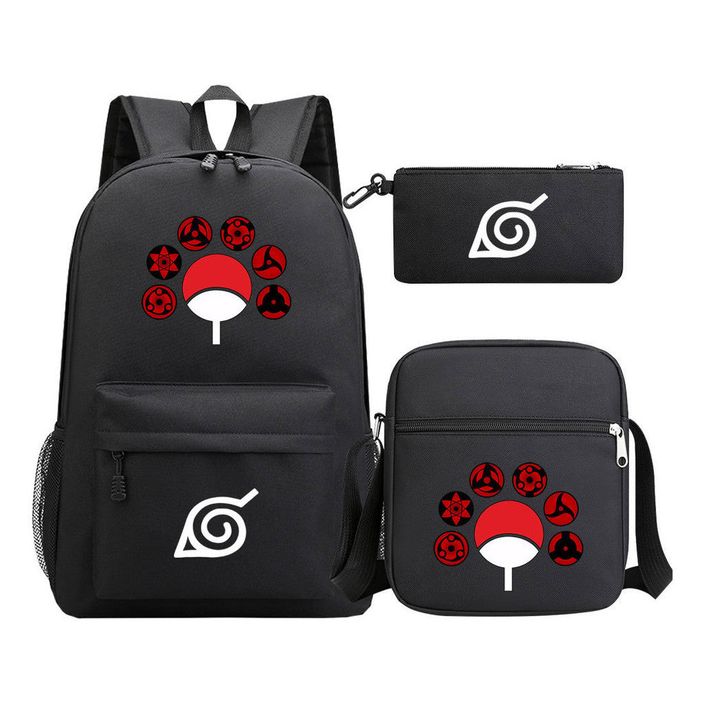 Anime Naruto Starry Sky Student School Bag Three Piece Set Backpack Set