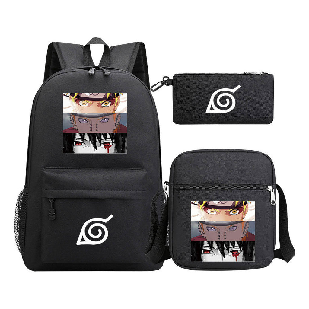Anime Naruto Starry Sky Student School Bag Three Piece Set Backpack Set