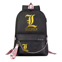 Golden Death Note Usb Youth Student Backpack For Boys And Girls Leisure Travel Backpack