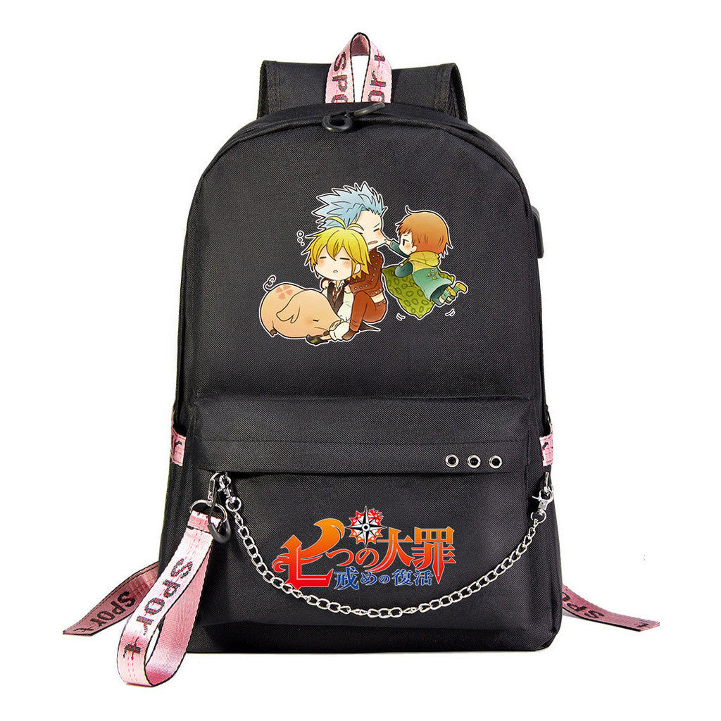 Usb Youth Student Backpack For Boys And Girls Leisure Travel Backpack